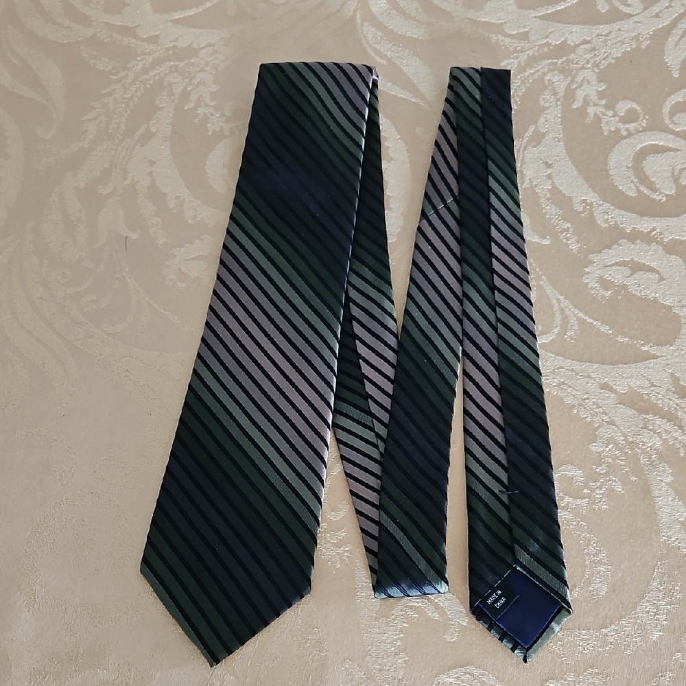 Striped Black and Green Men's Tie